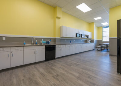 Break room and kitchenette located inside Lighthouse Autism Center